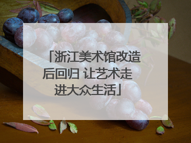 浙江美术馆改造后回归 让艺术走进大众生活